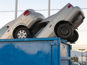 truck loading cars